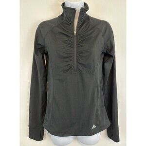 Adidas Sweater Womens XS Black 1/4 1/2 Zip Pullover Outdoors Casual Ladies